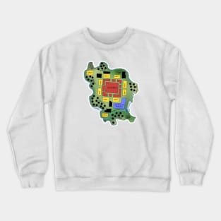 Castaristan Fictional Utopia Map Crewneck Sweatshirt